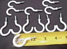 CUP HOOKS 12 Pcs Utility 1-1/2" inch Steel Screw Mount Plant Hanger with Coating