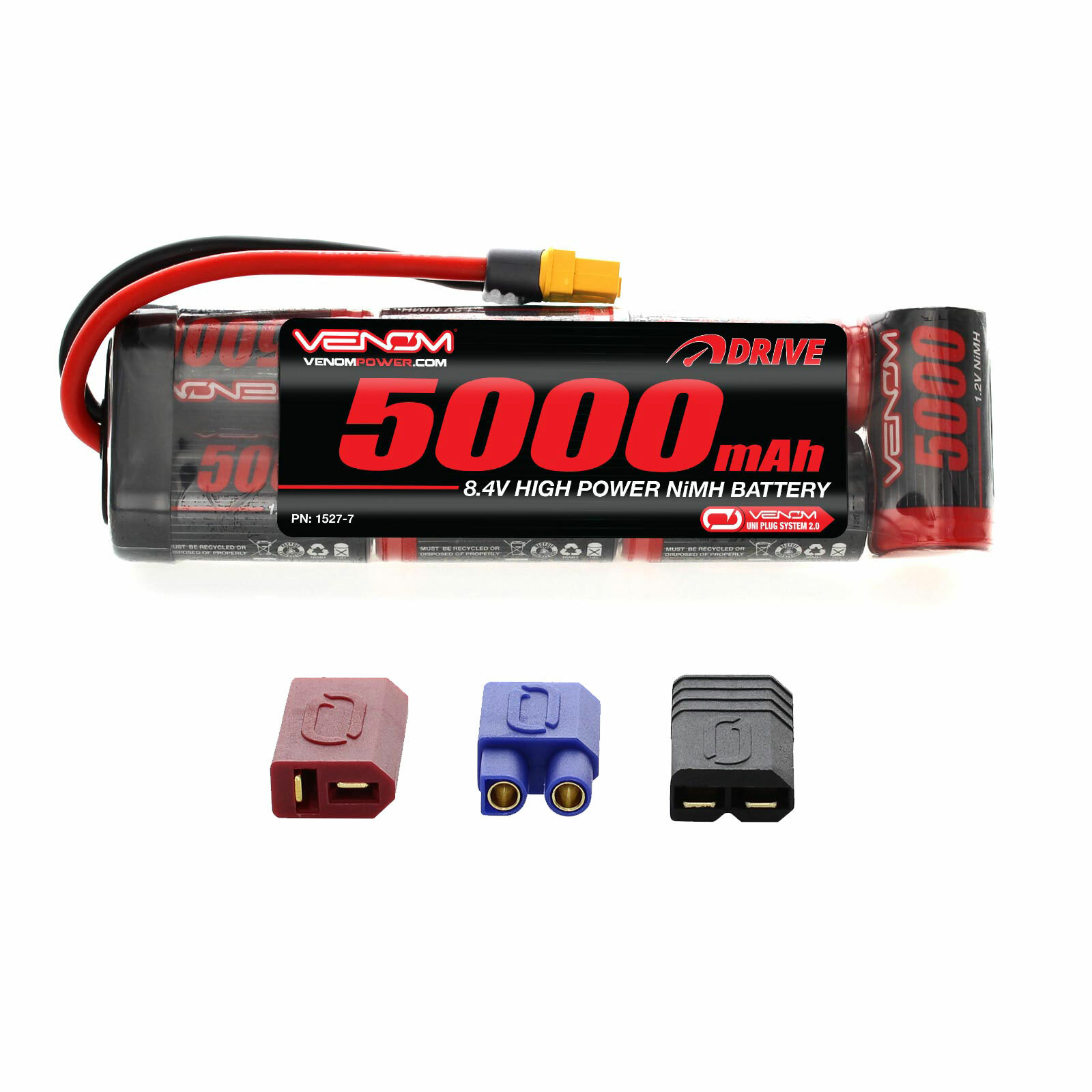 Traxxas E-Revo 1:10 Venom NiMH 8.4V 5000mAh 7-Cell Battery with UNI Plug