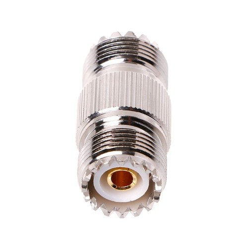 UHF PL-259 SO-239 Female To UHF Female Jack RF Straight Connector Adapter Nickel - Zdjęcie 8 z 8