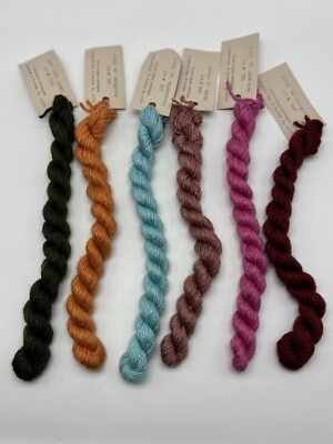 6 Silk and Ivory Needlepoint Yarn Multicolor Lot 28.8 Yd New