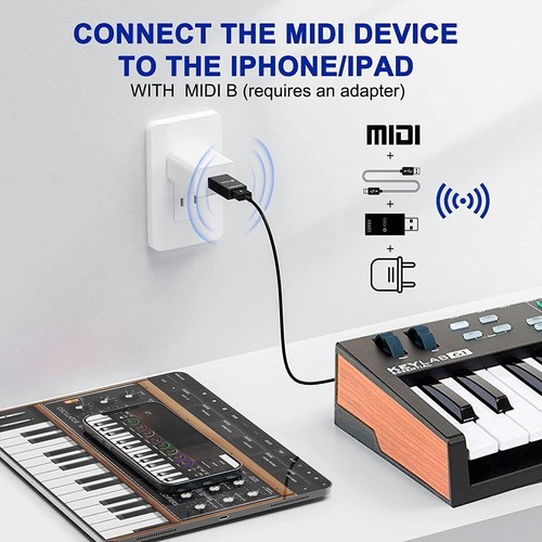 LEKATO Mini Wireless Transmission System MIDI Wireless Adapter Plug Playing - Picture 3 of 7