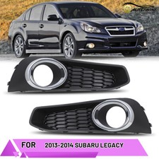 Pair Fog Lights Bezels 2013-2014 For Subaru Legacy Front Black Lamps Cover
