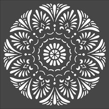1- 8x8 inch Stencil, PD-1 Mandala 6mil   