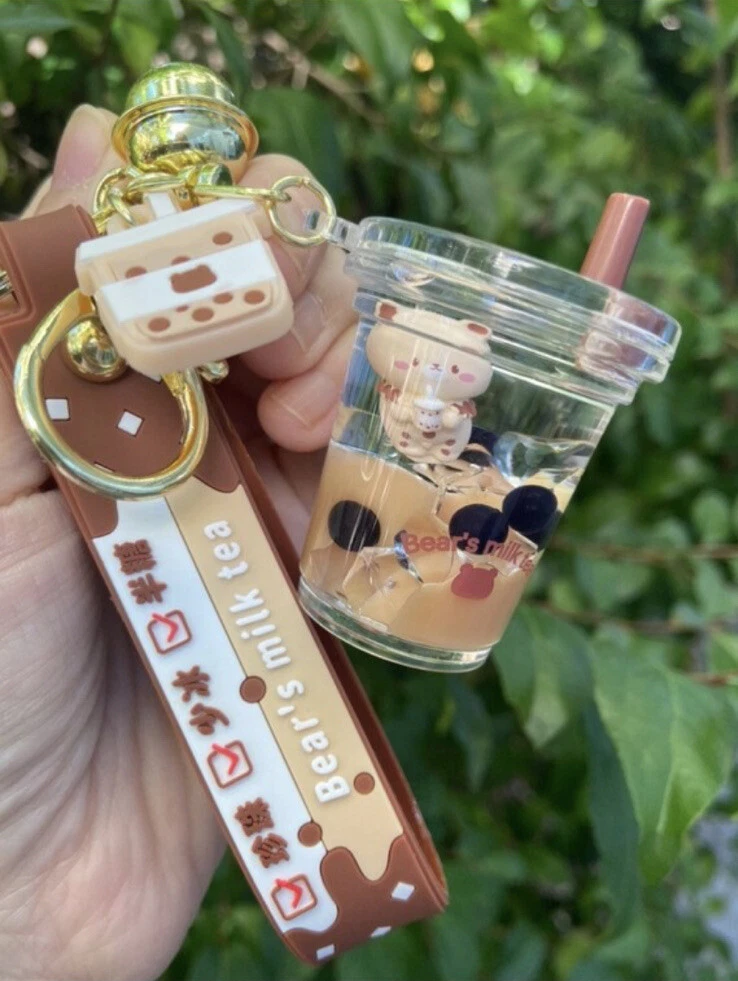 Liquid Shaker Boba Keychain Bubble Milk Tea Keychain