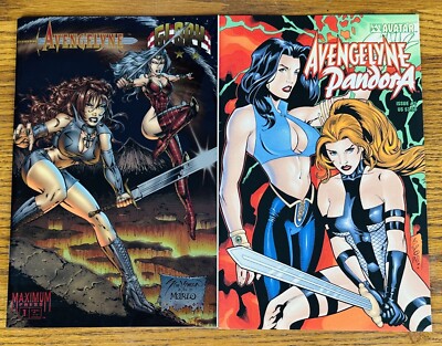 AVENGELYNE GLORY #1 CHROMIUM COVER & PANDORA ONE SHOTS Maximum Press 1995 1999