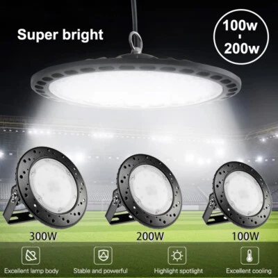 KARTOLS LED High Bay Light 100/200/300W Low Bay UFO Warehouse Industrial Workshop Lights