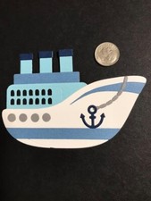 HANDMADE Paper Die Cut 1 Cruise Ship Scrapbook / Card Embellishment