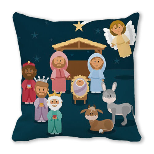 Christmas Nativity Scene Oh Holy Night Pillows Case Jesus Baby Cushion Covers - Picture 4 of 42