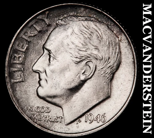 1946 Silver Roosevelt Dime - Choice Gem Brilliant Uncirculated  Lustrous  #G7748