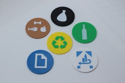 Mülleimer Zeichen Symbole für z.B. IKEA HÅLLBAR Abfalleimer Mülltonne HALLBAR