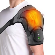 Heated Shoulder Wrap with Massage, Portable Heated Shoulder Brace for Women M...