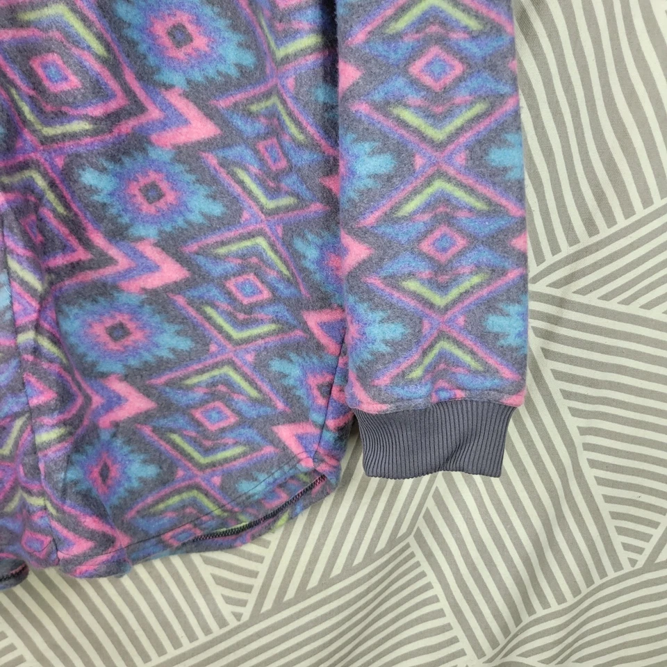 NUEVA Sudadera Pullover Henley Polar Vintage Años 90 Plus 2X Chaqueta Rosa Azul Azteca Foto 4 de 4