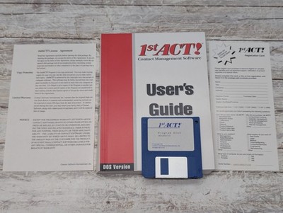 1st Act Contact Management Software Dos Version 1991  3.5 Floppy 