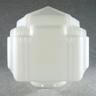 Vintage Skyscraper Wedding Cake Glass Light Lamp Shade Globe Art Deco Milk Opal
