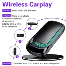 USB Wireless CarPlay Adapter For iPhone Apple Wireless Dongle Plug Play Black
