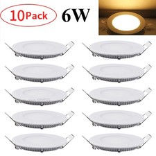 10Pack 4Inch LED Ceiling Lights Ultra Thin Recessed Retrofits Kit Warm White 6W