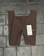 Lululemon Wunder Train High Rise 28”  Brown Espresso Size 0 NWT