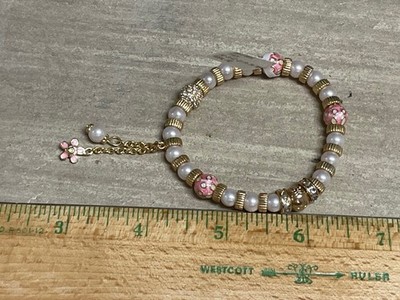 Lauren G. Adam s Pink Rosaline Beaded Bracelet