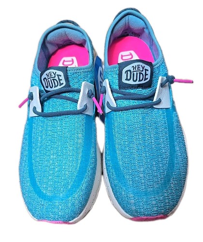Hey Dude Sirocco Sport Stripe Teal Women's Size 6 40761-435 NWOB - Picture 1 of 9