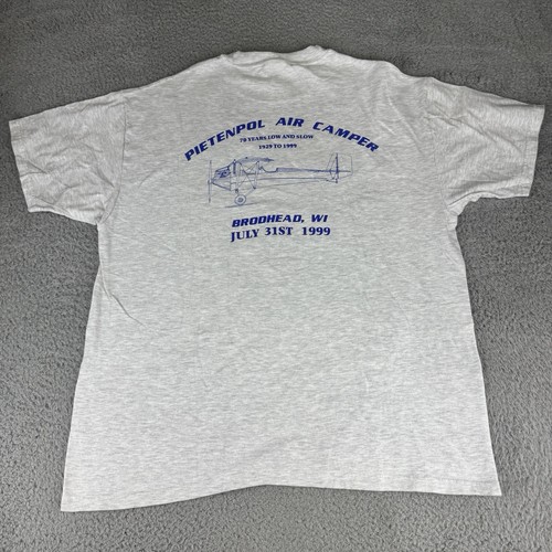 pietenpol air camper shirt vintage schematic gray mens size Xl Airplane Y2k - Picture 9 of 11