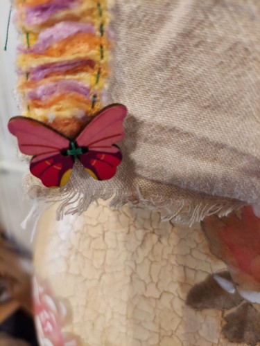 JABOT Bespoke Handsewn Neck Adornment Magnolia Pearl 'STYLE' Mixed Fabrics NWT - Picture 7 of 11