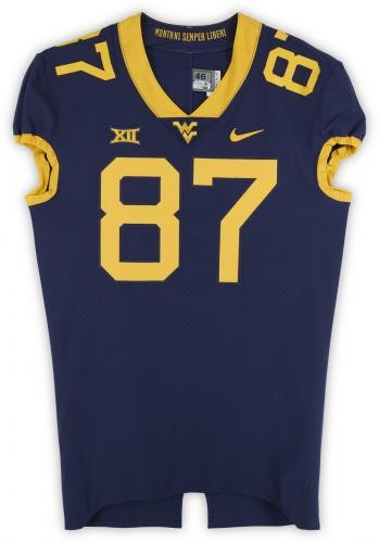West Virginia Mountaineers Team-Issued #87 Navy Jersey from the Item#14226512 - Bild 2 von 3