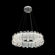Halo LED Crystal Chrome Round Chandelier 30"
