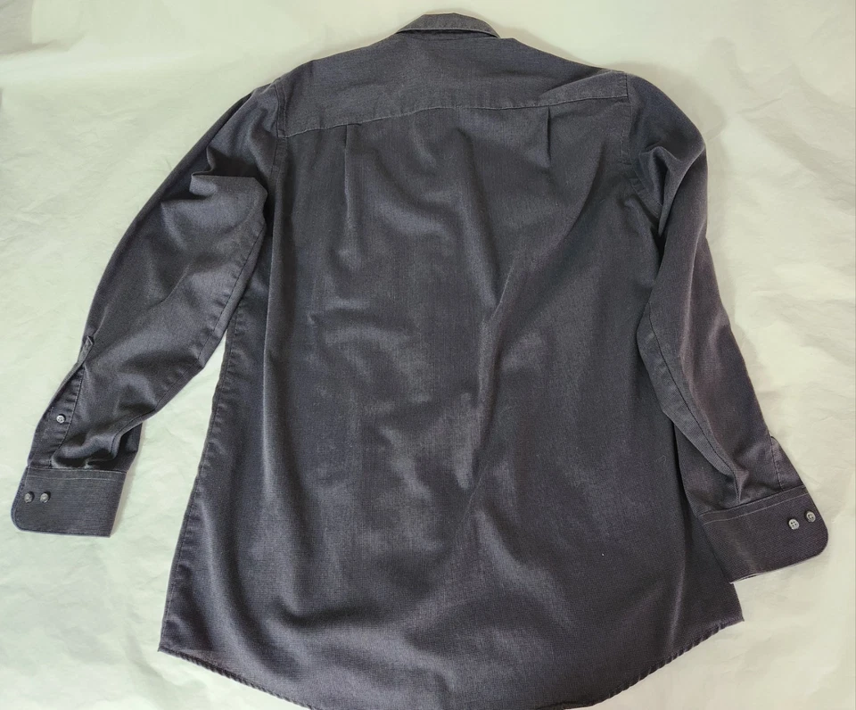 Geoffrey Beene Cotton Blend Gray Long Sleeve Dress 15.5 34/35 Wrinkle Free  - Image 4 of 4