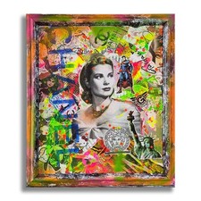 Grace Kelly Star – Original Painting on canvas, Collage, Portrait, Celebrities