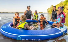HO sports Mini Oasis 8’ Inflatable Water Ring, Float, island, raft, lake, tube.