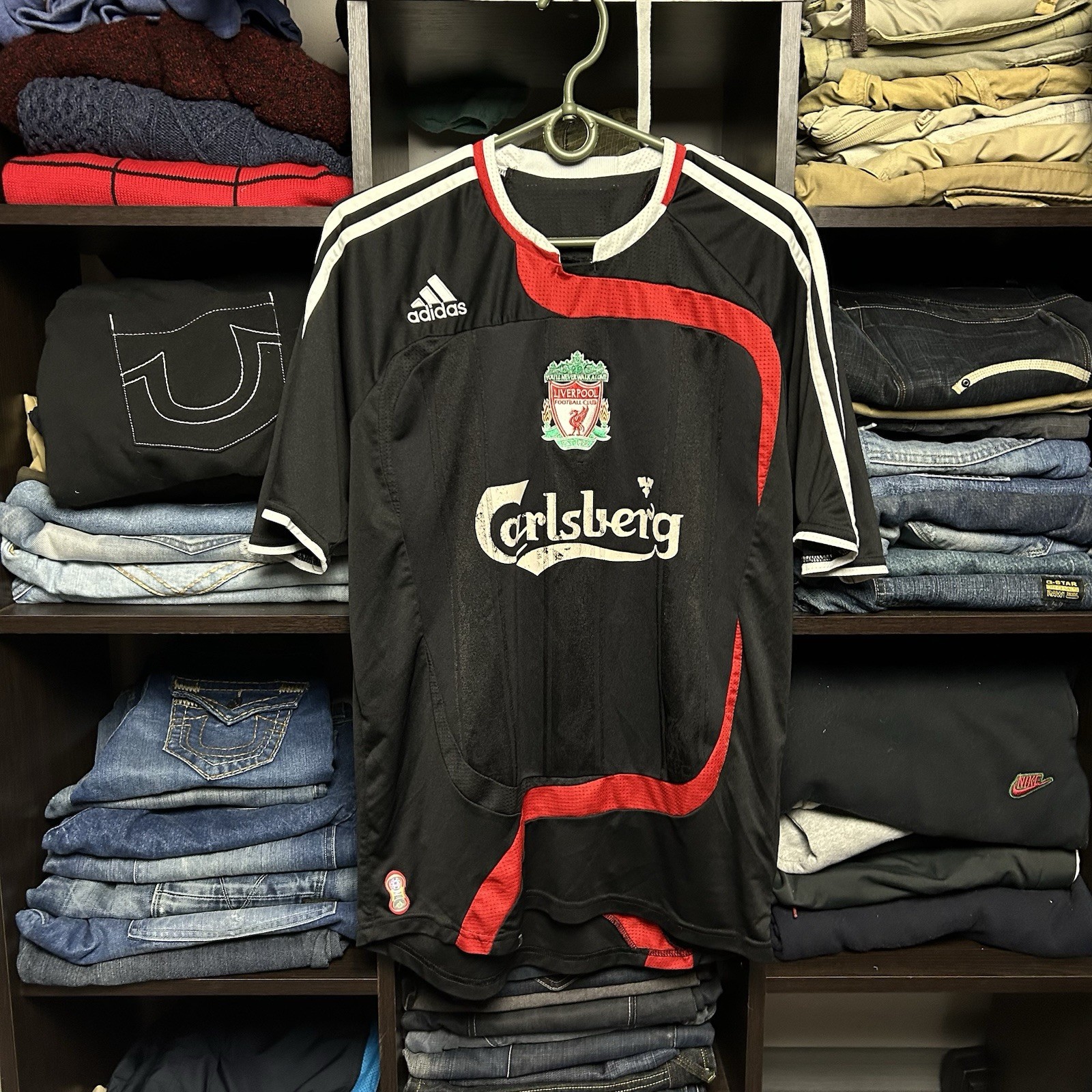 Vintage Adidas FC Liverpool Carlsberg 2007 Rare Sportswear Soccer Jersey Size M