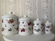 4 Piece Sealable Canister Set/ W Fruit Design
