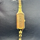 Vintage Seiko Watch 12mm Champagne Dial Gold Tone Rectangle New Battery