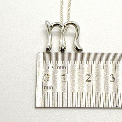 Tiffany & Co. Initial M Mini Necklace Letter Alphabet Silver 925