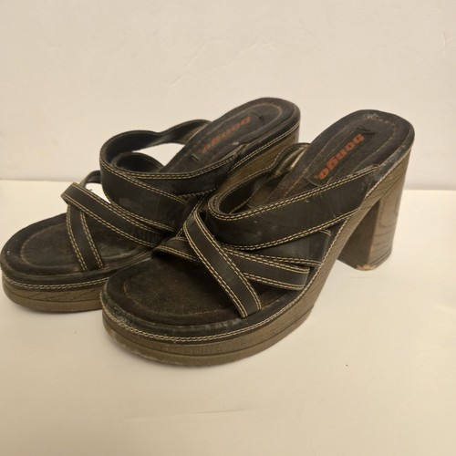 Vintage 90s Y2K BONGO Size 8 Wooden Chunky Platform Sandals Shoes Women’s - Image 1