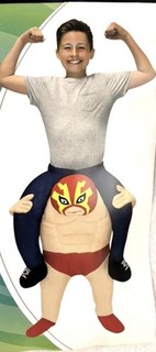 Funny Luchador Wrestler Piggyback Costume novelty Child Size One Size Fits Most