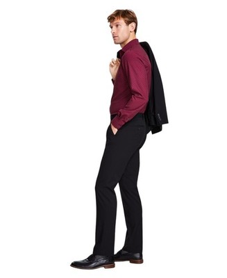 Alfani Mens Slim Fit Dress Pants 34 / 32 Black Striped