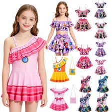 2026 Kids Princess Peach Marrio Swimming Costume Bikini Swimsuit Swim Skirt Set