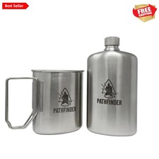 Compact Stainless Steel Nesting Cup & M34 Scout Canteen - Backpacking Essentials