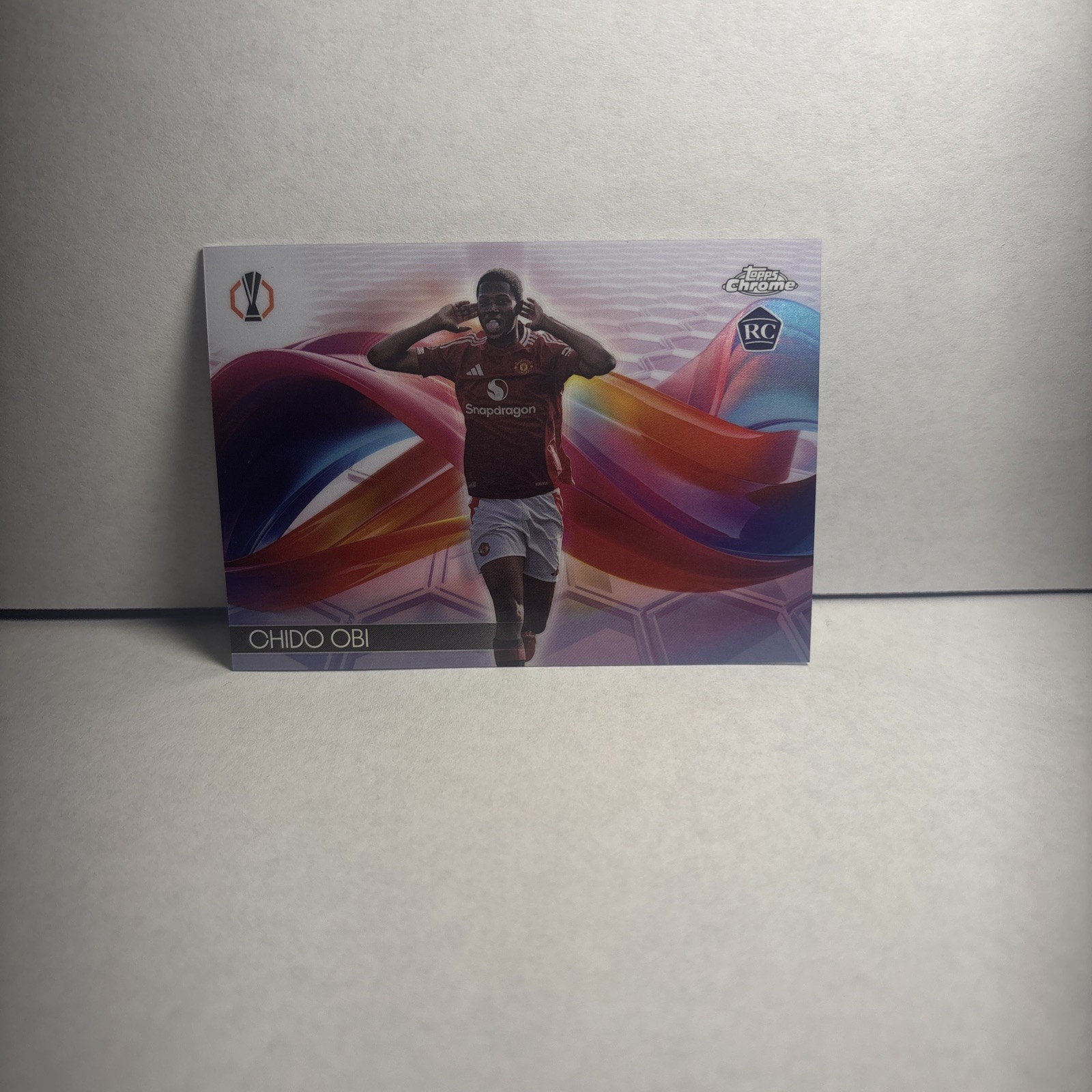 2024-25 Topps Chrome UEFA #H-8 Chido Obi Rookie Helix Manchester Case Hit RARE!!