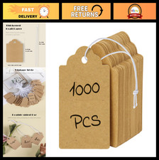 1000 Pcs Kraft Price Tags with Elastic String - Writable Brown Hang Tags for Clo
