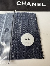 CHANEL Button  Fabric Swatch, MB247 Blue/Silver, Authentic from Boutique