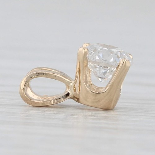 New 0.40ct Diamond Solitaire Pendant 14k Yellow Gold Small Drop - Picture 3 of 5