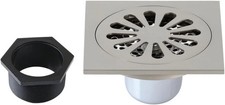Kingston Brass BSF4161BN Watercourse Sunburst 4" Square Grid Shower Drain