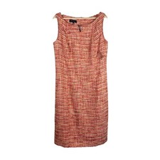 NEW Talbots Red Orange Yellow Tweed Sheath Dress 12 ($129) Preppy Mod Office NWT