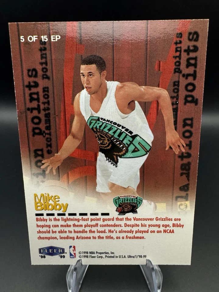 Fleer Ultra Exclamation Points Mike Bibby #5EP Rookie RC 1998-99 Foto 3 de 4