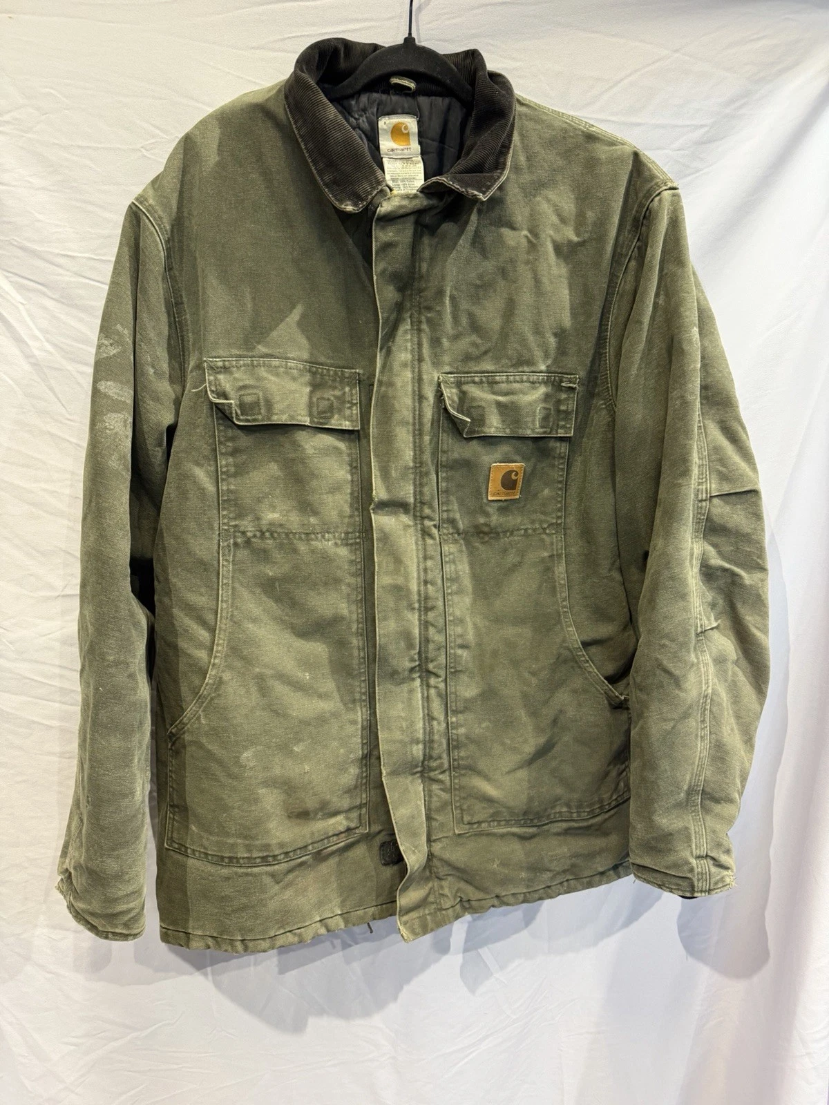 Carhartt Green Work Jacket Insulated Pockets Zip Button Men's XL Tall
Opens in a new window or tab
