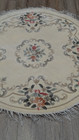 AUTHENTIC CHINSE ART DECO HAND MADE CHINESE FERECH DESIGN ROUND RUG 4x4 FT — photo 4