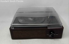 Model M49A Brown Multifunction Record Player Turntable W/ Accessories Not Tested