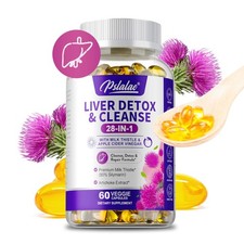 28-In-1 Liver Detox  Cleanse - Liver Support Supplements - with Milk Thistle
